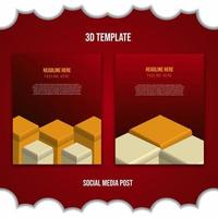 3d social media post podium template suitable for promotional items background vector