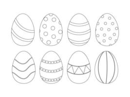 Happy Easter. Coloring page for kids. Set of eggs. vector