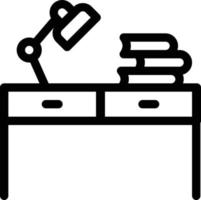 ilustración de vector de mesa de trabajo en un fondo. símbolos de calidad premium. iconos vectoriales para concepto y diseño gráfico.
