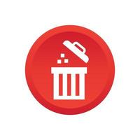 trash can icon button vector