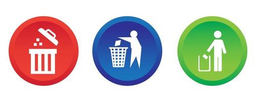 trash can icon button vector