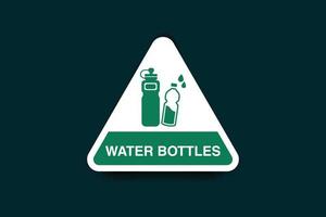 agua botellas icono diseño verde color vector