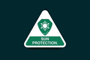 Sun protection icon and green color design vector