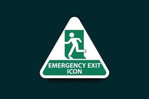 Emergency exit icon and green color design vector