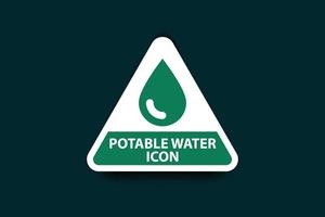 potable water icon and green color graphics design vector