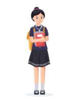 personaje alto colegio estudiante en colegio uniforme png