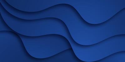 abstract dark blue paper and overlap wave curve line dimension modern website banner design vector background