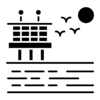 Dock Landscape vector icon