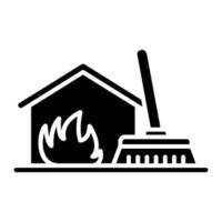 Fire Damage Cleaning vector icon