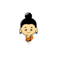 cute cartoon buddha vector