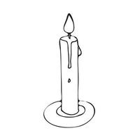 Hand drawn candle in doodle style vector