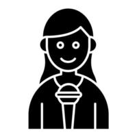 Female Journalist vector icon