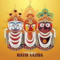 Indian religious festival celebration festival with lord balabhadra and subhadra vector