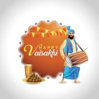 vector ilustración de contento vaisakhi sij festival