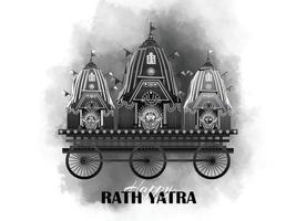 Rath yatra of lord jagannath balabhadra and subhadra festival celebration background vector