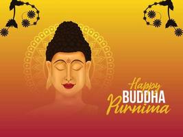 Happy buddha purnima vector illustration