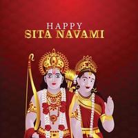 Banner design of sita navami wishing card design vector