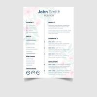 Minimalist professional cv or resume template design vector