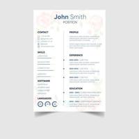 Minimalist professional cv or resume template design vector