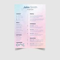 Minimalist professional cv or resume template design vector