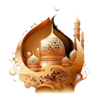criativo dourado Ramadã kareem mesquita png
