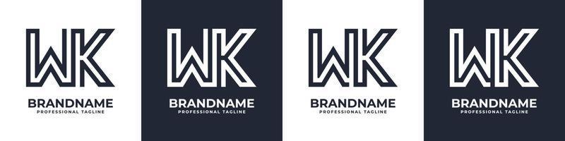 Simple WK Monogram Logo, suitable for any business with WK or KW initial. vector