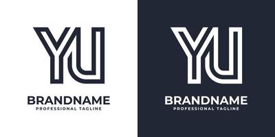 Simple YU Monogram Logo, suitable for any business with YU or UY initial. vector