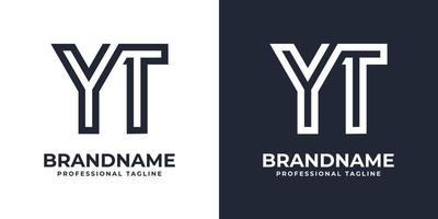 Simple YT Monogram Logo, suitable for any business with YT or TY initial. vector