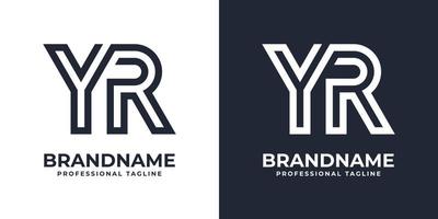 Simple YR Monogram Logo, suitable for any business with YR or RY initial. vector