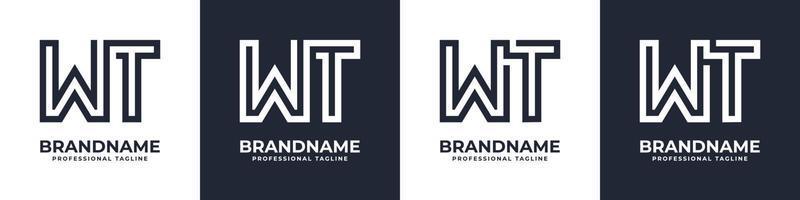 Simple WT Monogram Logo, suitable for any business with WT or TW initial. vector