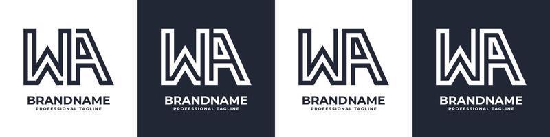 Simple WA Monogram Logo, suitable for any business with WA or AW initial. vector