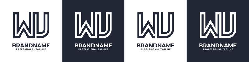 Simple WU Monogram Logo, suitable for any business with WU or UW initial. vector