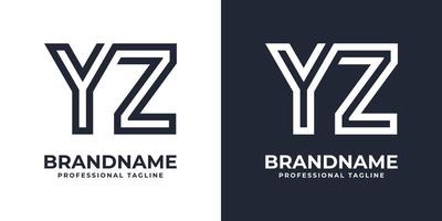 Simple YZ Monogram Logo, suitable for any business with YZ or ZY initial. vector