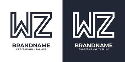 Simple WZ Monogram Logo, suitable for any business with WZ or ZW initial. vector