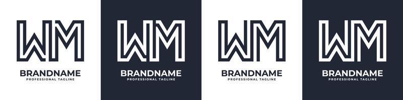 Simple WM Monogram Logo, suitable for any business with WM or MW initial. vector