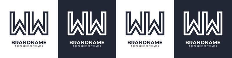 Simple WW Monogram Logo, suitable for any business with WW or W initial. vector