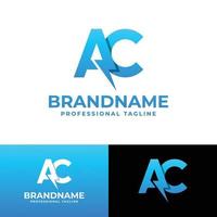 Letter AC Power Logo, suitable for any business with AC or CA initials. vector