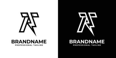 Letter AT Thunderbolt Logo, suitable for any business with AT or TA initials. vector