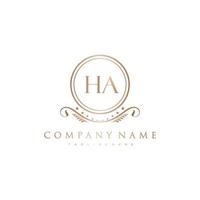 HA Letter Initial with Royal Luxury Logo Template vector