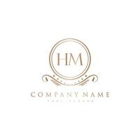HM Letter Initial with Royal Luxury Logo Template vector
