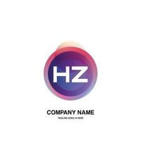 HZ initial logo With Colorful Circle template vector