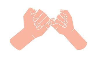 Concept of friendship, peace and trust. Holding hands. Reconciliation concept. vector