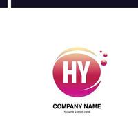 HY initial logo With Colorful Circle template vector