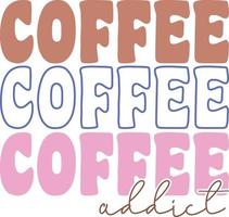 Coffee addict mom life shirt design vector