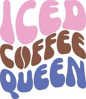 Iced coffee queen coffee mom shirt design vector