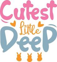 Cutest little deep Easter shirt design vector