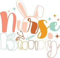 Nurse bunny Easter shirt design vector