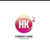 HK initial logo With Colorful Circle template vector