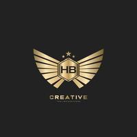 HB Letter Initial with Royal Luxury Logo Template vector