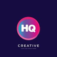 HQ initial logo With Colorful template vector. vector